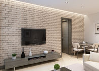 Papel de parede caqui do efeito do tijolo da cor 3D removível para a sala de estar, material do vinil