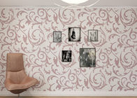 Papel de parede floral rústico da folha vermelha lavável de Brown para a decoração da parede