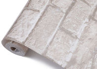 Papel de parede removível do efeito do tijolo do estilo chinês 3D com cor cinzenta branca, padrão de CSA