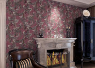 Os papéis de parede retros impermeáveis do estilo gravaram o teste padrão floral da ameixa vantajosa