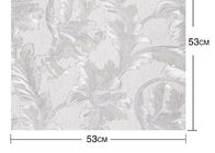 Teste padrão floral gravado 0.53*10M do vinil do estilo country papel de parede de prata bonito