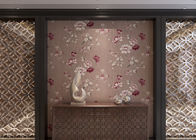 Papel de parede luxuoso do vinil do país da cor do café com teste padrão floral para a sala de visitas