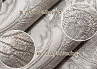 Eco - Friendly Silver Vinyl Removable Wallpaper With Floral And Leaf  Pattern , 0.53*10M