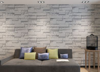 Papel de parede lavável moderno da cozinha do vinil com teste padrão branco da pedra 3D, rolo 0.53*10m/