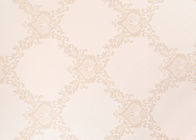 Papel de parede europeu do estilo do damasco clássico lavável para o agregado familiar, cor bege