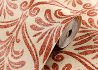 Papel de parede não tecido da sala de visitas da fibra longa vermelha, papel de parede moderno para quartos