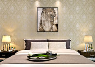 Papel de parede retro europeu do vintage tecido não com tratamento floral e bronzeando elegante