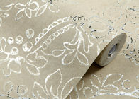 Papel de parede retro europeu do vintage tecido não com tratamento floral e bronzeando elegante