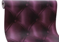 Papel de parede roxo contemporâneo do efeito 3D luxuoso europeu do papel de parede do couro do estilo