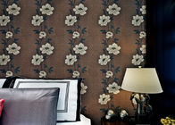 Papel de parede interior floral com materiais não tecidos, cor da decoração da casa de Brown