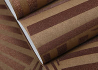 Não - papel de parede removível moderno Moistureproof tecido de Brown com grânulos deixando cair