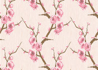 papel de parede do estilo chinês do teste padrão da flor do pêssego do efeito 3D para a decoração da sala, Eco-amigável