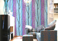 Papel de parede listrado contemporâneo da decoração da sala de impressão da árvore com material do PVC