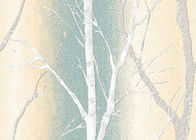 Papel de parede listrado contemporâneo da decoração da sala de impressão da árvore com material do PVC