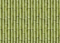 O bambu gravou o verde/amarelo duráveis do papel de parede do rebanho de veludo de Peelable