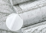 Tijolo branco cinzento da cor que imprime o estilo moderno do papel de parede autoadesivo para a sala de visitas
