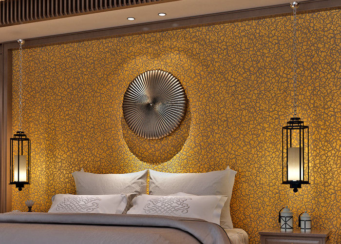 Soundproof Bronzing Modern Removable Wallpaper With Crevasse Crack Pattern
