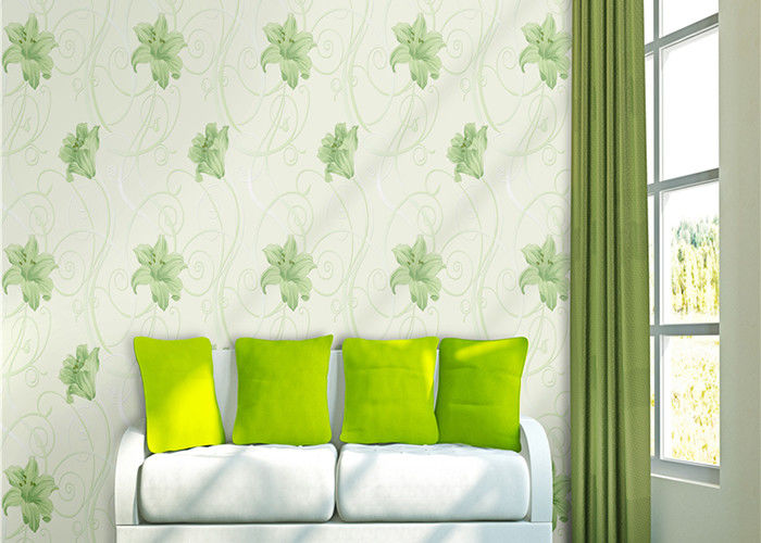 Lily Printing 0.53*10M Custom Country Style Wallpaper With Embossed Surface Treatment