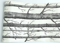 Papel de parede removível moderno vantajoso da árvore de vidoeiro/papel de parede para a sala de visitas 0.53*10M
