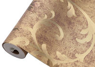 Material removível 0.53*10M da folha de ouro do papel de parede floral romântico da flor do país
