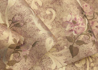 Material removível 0.53*10M da folha de ouro do papel de parede floral romântico da flor do país