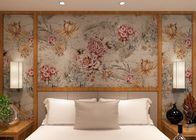 Teste padrão floral gravado do papel de parede retro de prata do estilo do vintage para salas de visitas