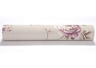 Papel de parede roxo branco preto rústico floral impermeável Wallcovering gravado do vinil