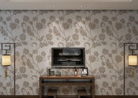 Luz floral gravada do papel de parede do estilo country do vinil 3D - umidade cinzenta - prova