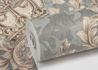 Papel de parede lavável gravado rústico do vinil, papel de parede floral simétrico do teste padrão