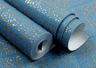 Azul da escala alta que bronzeia o papel de parede removível moderno de papel não tecido para a sala de visitas