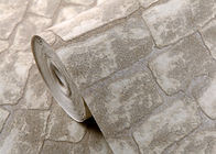 papel de parede removível não tecido do tijolo do falso 472g/㎡ para a administração, teste padrão de pedra