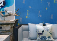 Wallcovering não tecido chinês do estilo da caixa azul à prova de som para a sala de visitas/quarto