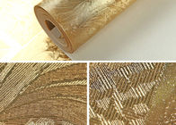 Papel de parede moderno luxuoso do estilo com material removível da folha de ouro, teste padrão geométrico