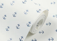 Wallcovering não tecido fresco do estilo da marinha para o quarto dos meninos com impressão da âncora