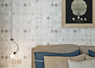 Papel de parede removível moderno da cor branca não tecida para o Beddingroom