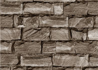 Papel de parede para paredes, papel de parede do efeito de Brown 3d do efeito da pedra da entrada 3d