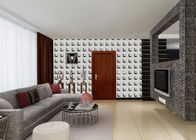 Decoração moderna da casa do papel de parede do estilo 3d da forma do teste padrão quadrado com processo gravado