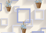 a umidade 3D - impermeabilize o papel de parede home não tecido com a cesta das flores e das impressões do quadrado