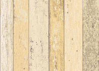 Madeira colorida papel de parede gravado do vinil com tratamento de superfície de espuma, tipo da listra vertical