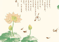 Coberta de parede contemporânea do teste padrão animal de Lotus do estilo chinês para a decoração da sala/restaurante