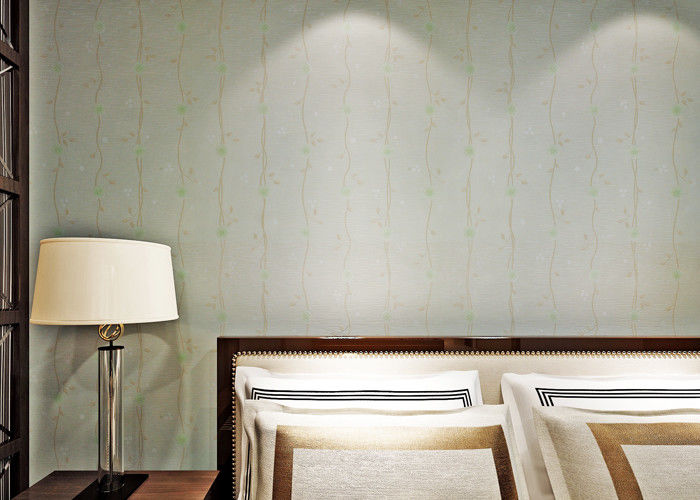 Luz - papel de parede lavável verde do vinil com casca e superfície gravada vara, tipo Strippable